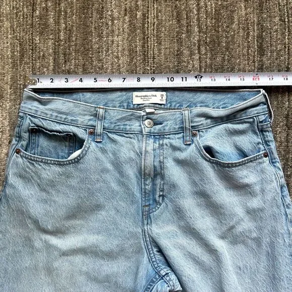 Abercrombie & Fitch Light Blue Wide Leg Jeans- 29 curve love short - Picture 7 of 8